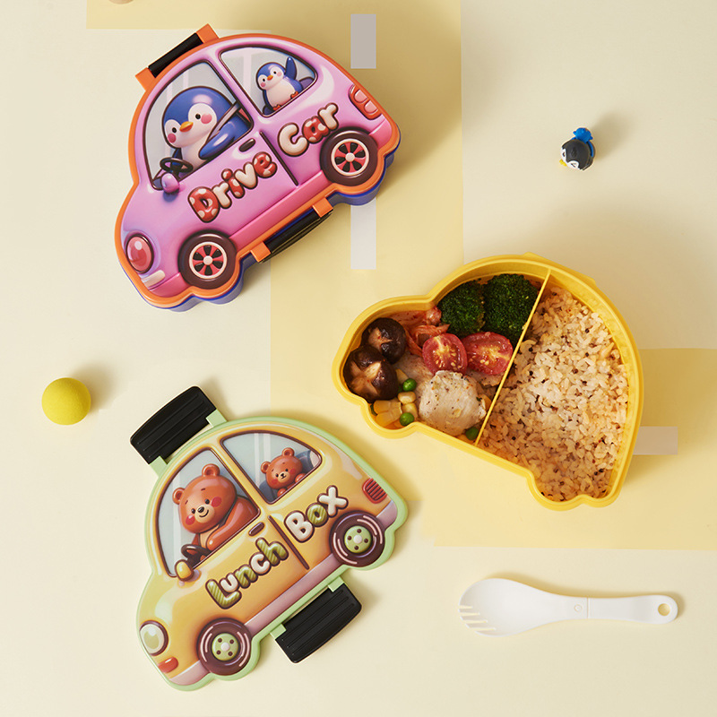 M04-6839 nueva llegada niños lindo dibujos animados split compartimento PP accesorios caja bento caja puede ser calentado por microondas detail image 6