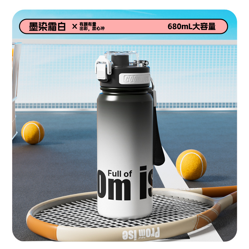 Y290-QXSD2191 New fashionable sports water cup, large capacity, high appearance level, portable straw gradient insulated cup Specification image