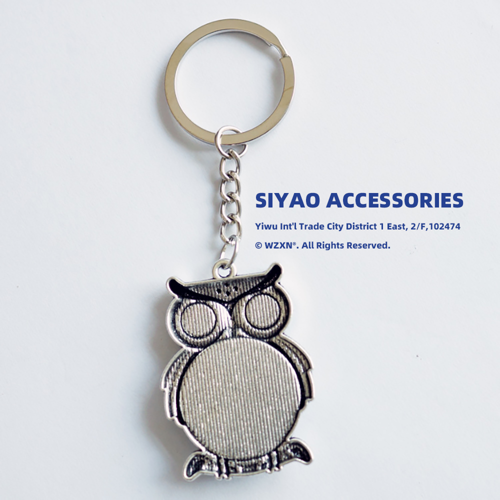 Owl-shaped accessory hanging strap with blue devil's eye pattern Greek Cypriot keychain souvenir custom Siyao evileyes Application Scenario