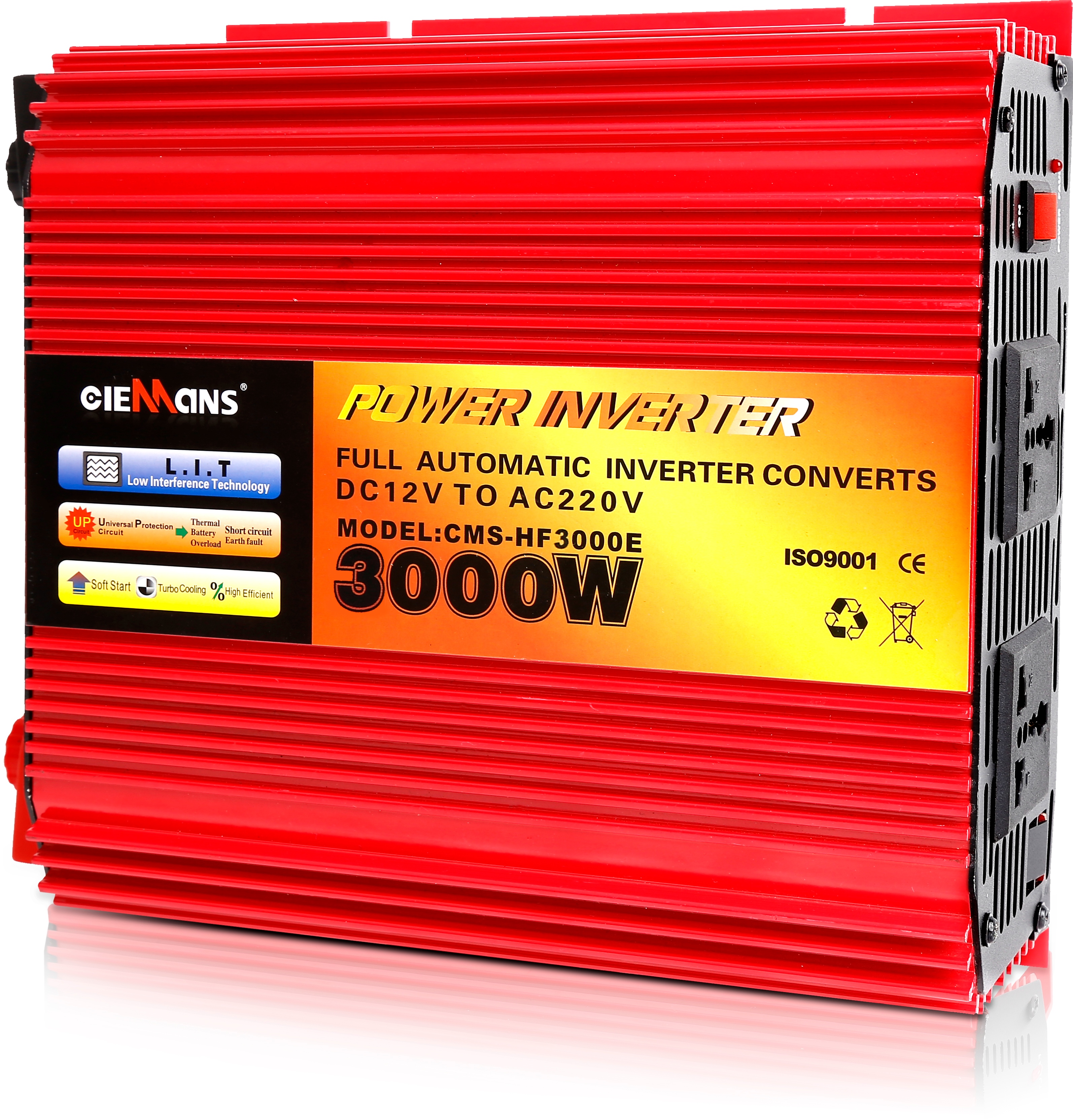 RAGGIE modified sine wave inverter LCD smart display USB3.0 fast charging dual-power mode 2000W car home emergency inverter