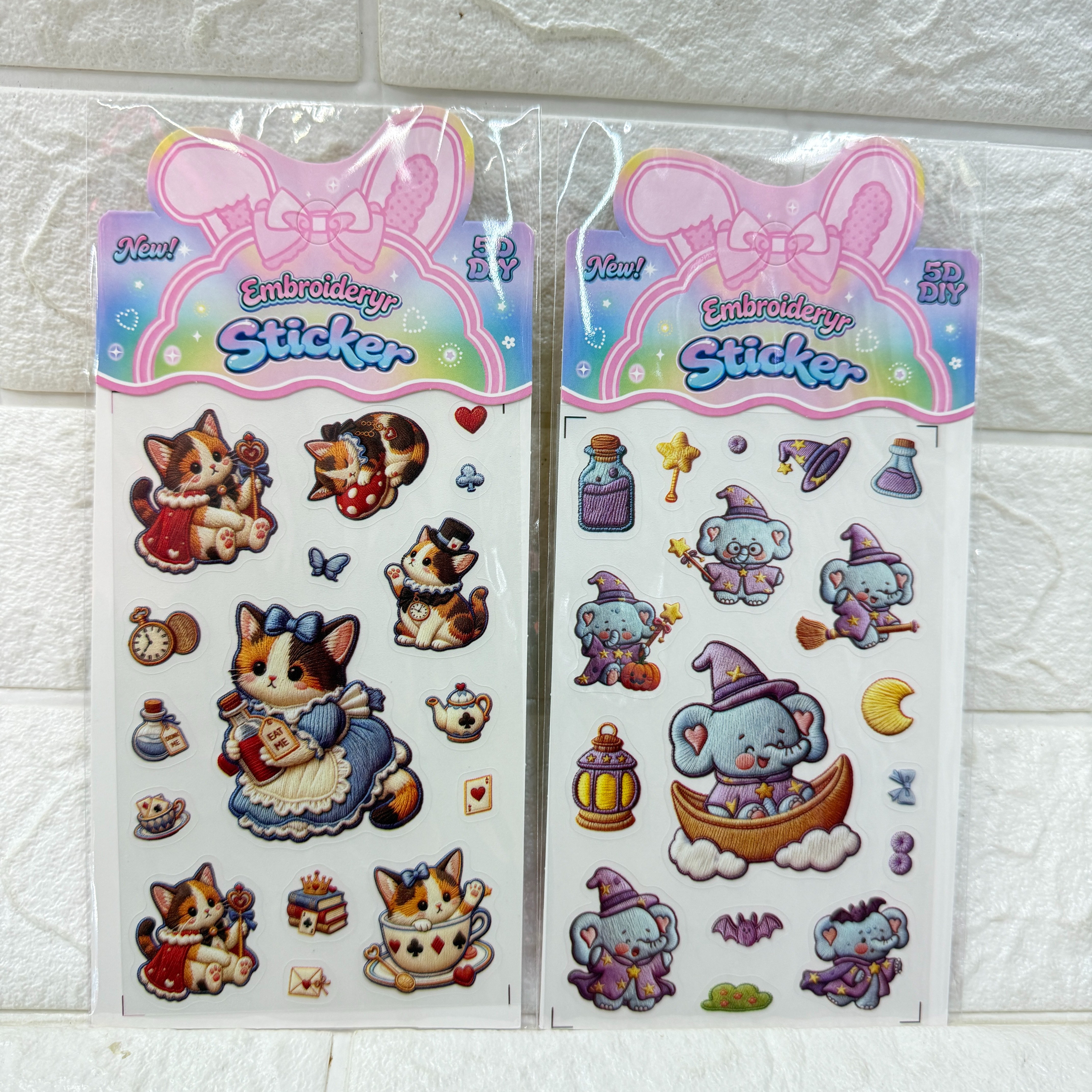 5D doll embroidery cartoon planner stickers, cartoon collage paintings, children's reward stickers, 3D stickers, diy stickers Specification image