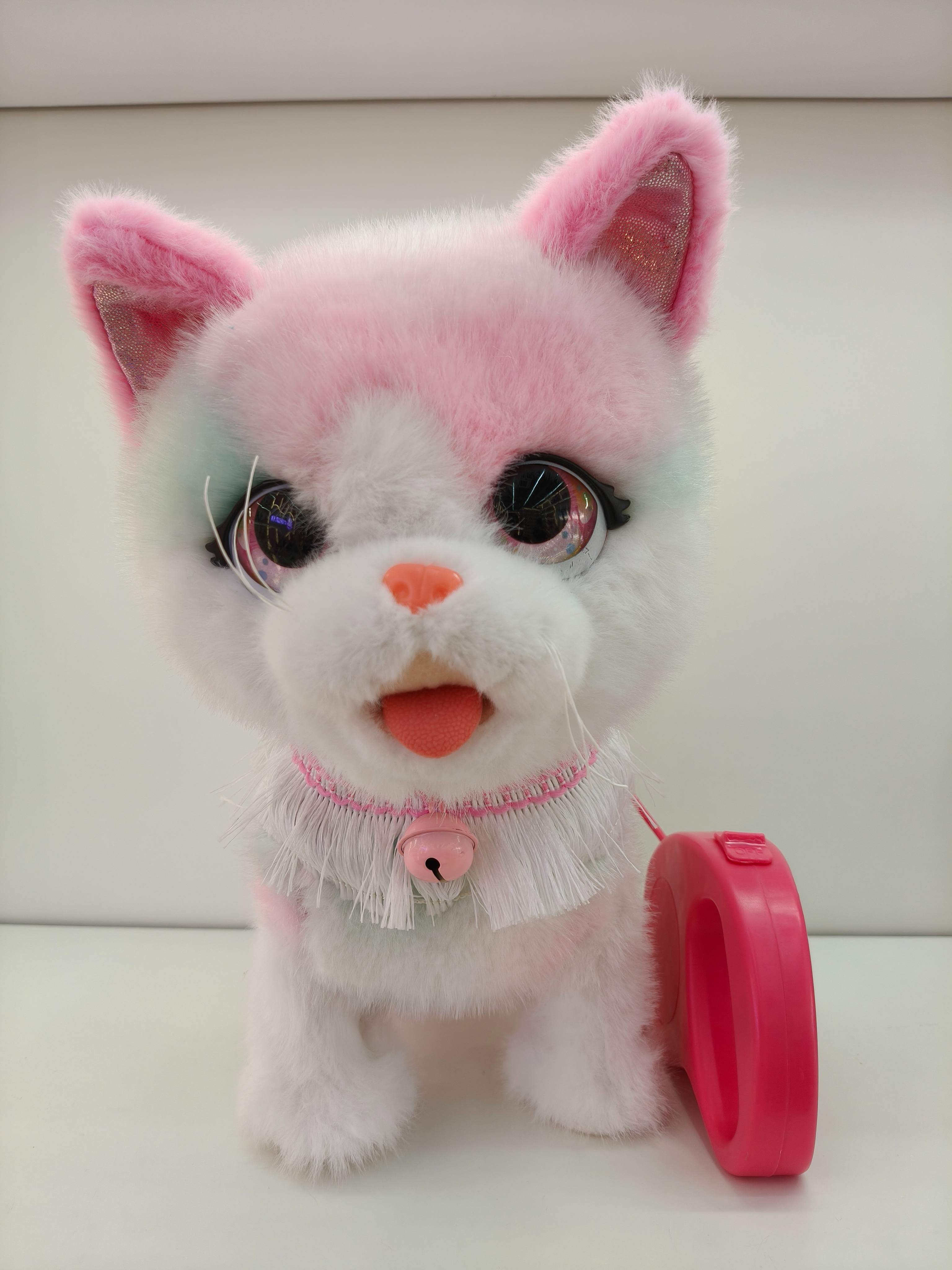 Ryo chai big eye series perro de juguete caminará llamará simulación de niños cachorro de peluche eléctrico con mango Specification image