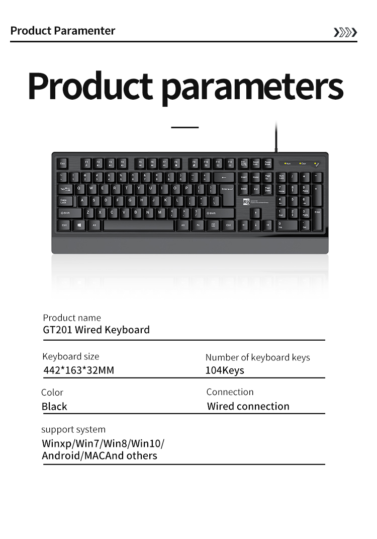 R8 Black Office Keyboard, game office multi-functional silent keyboard set computer accessories pic 8