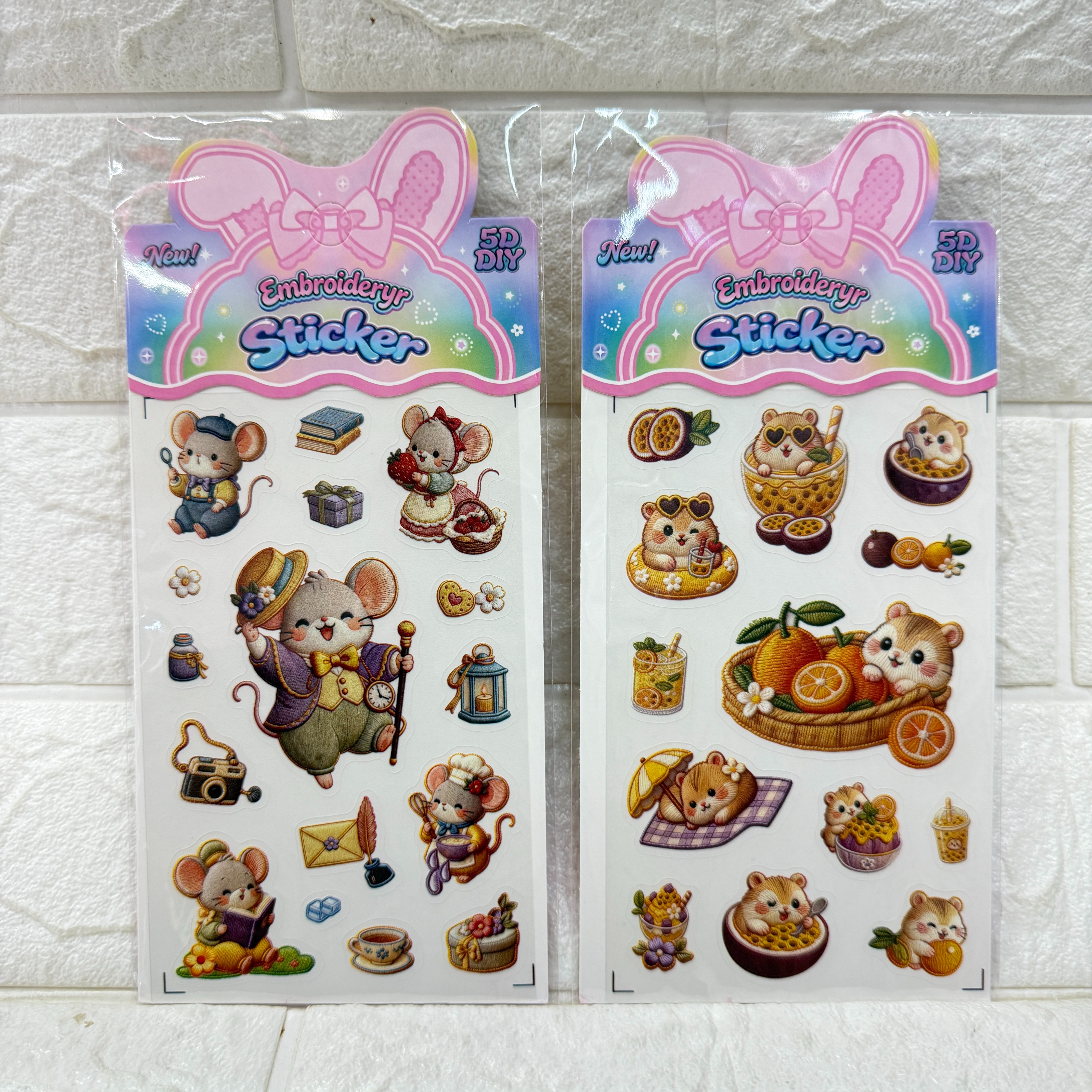 5D doll embroidery cartoon planner stickers, cartoon collage paintings, children's reward stickers, 3D stickers, diy stickers Application Scenario