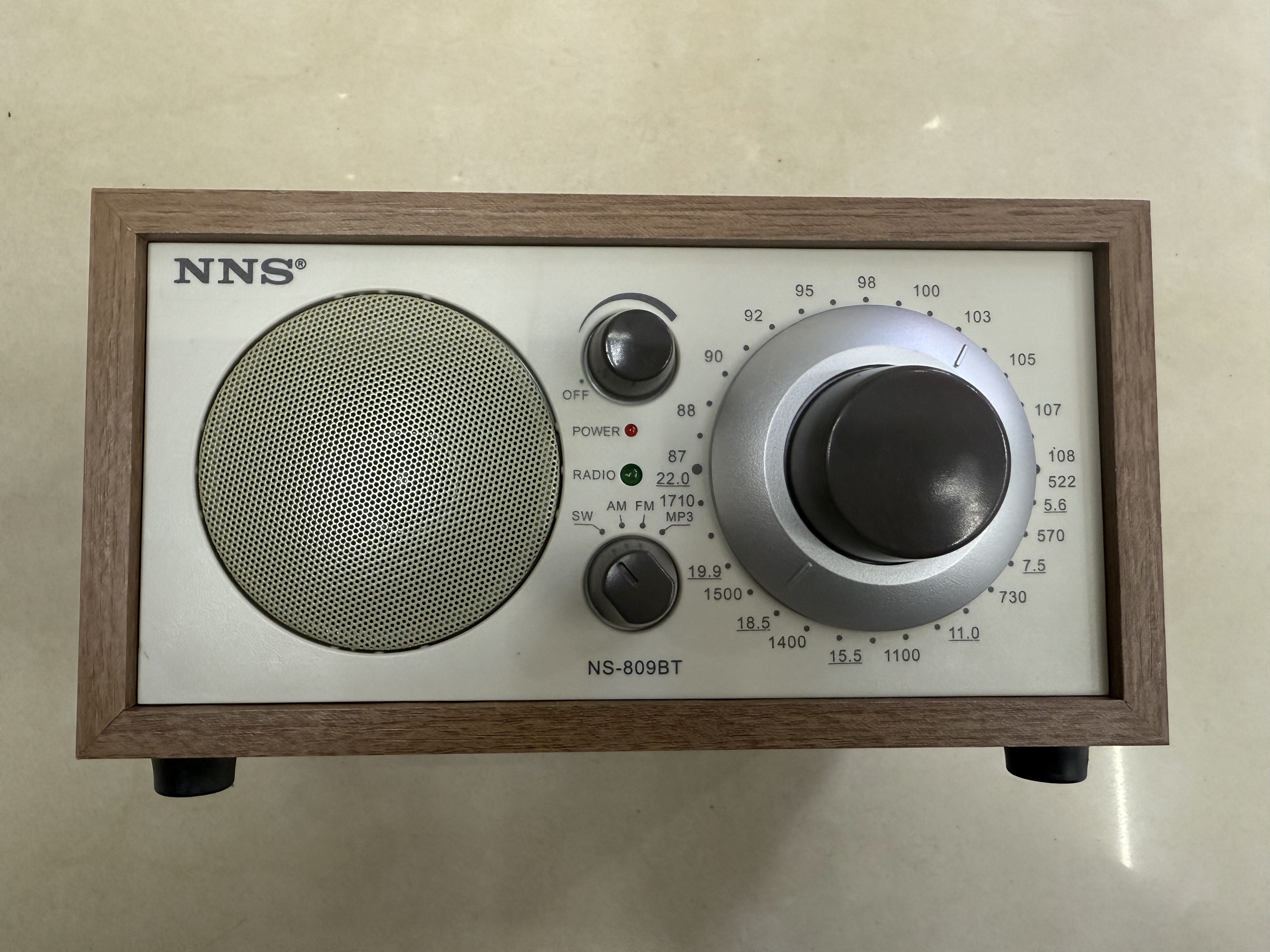 NS-805BT classic retro radio Bluetooth speaker, wood grain texture, simple style, multi-band, multi-functional desktop decoration, USB music TF card for playing music, suitable for gifting to the elderly details Picture