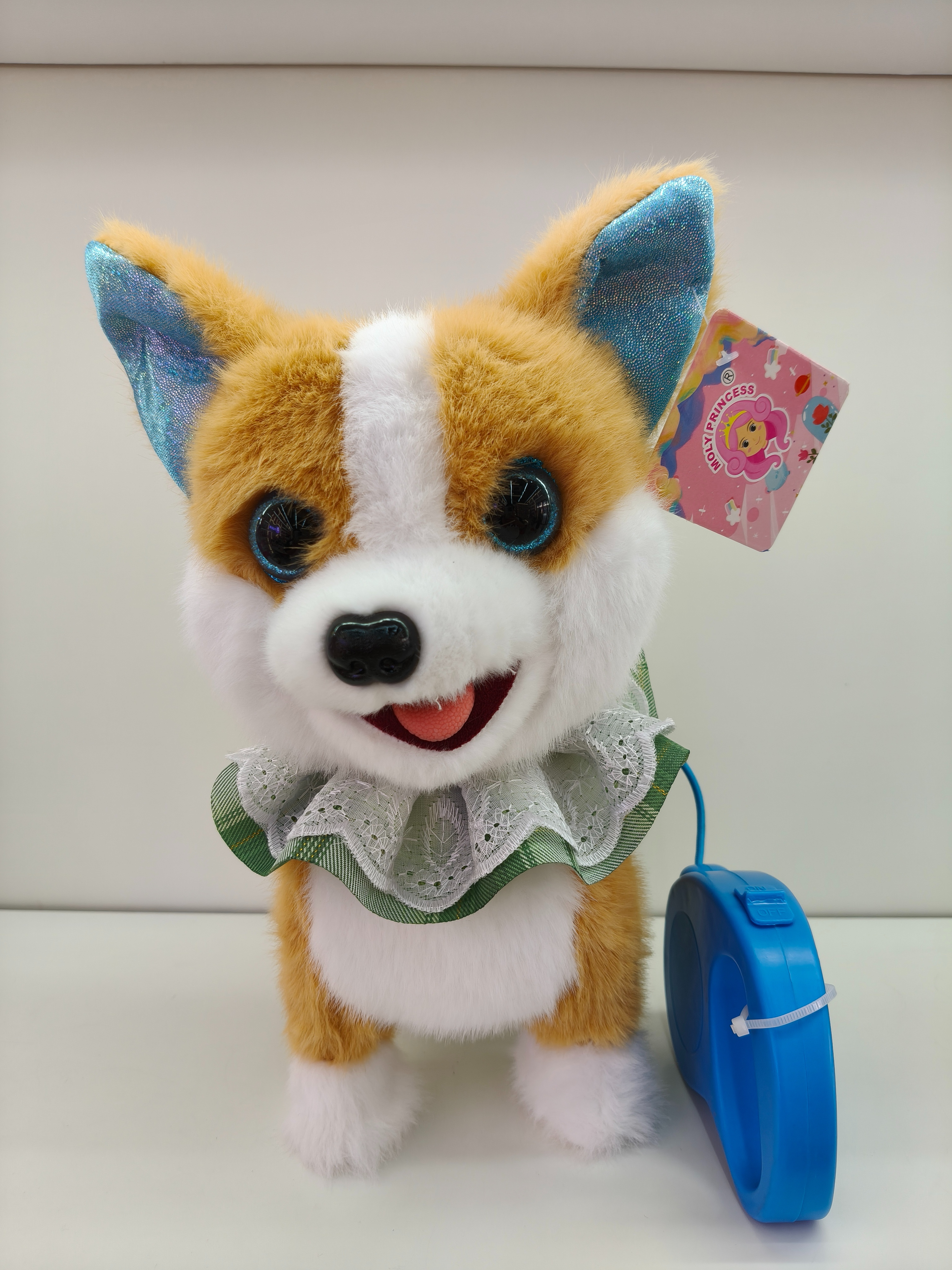 Ryo chai big eye series perro de juguete caminará llamará simulación de niños cachorro de peluche eléctrico con mango Item Picture