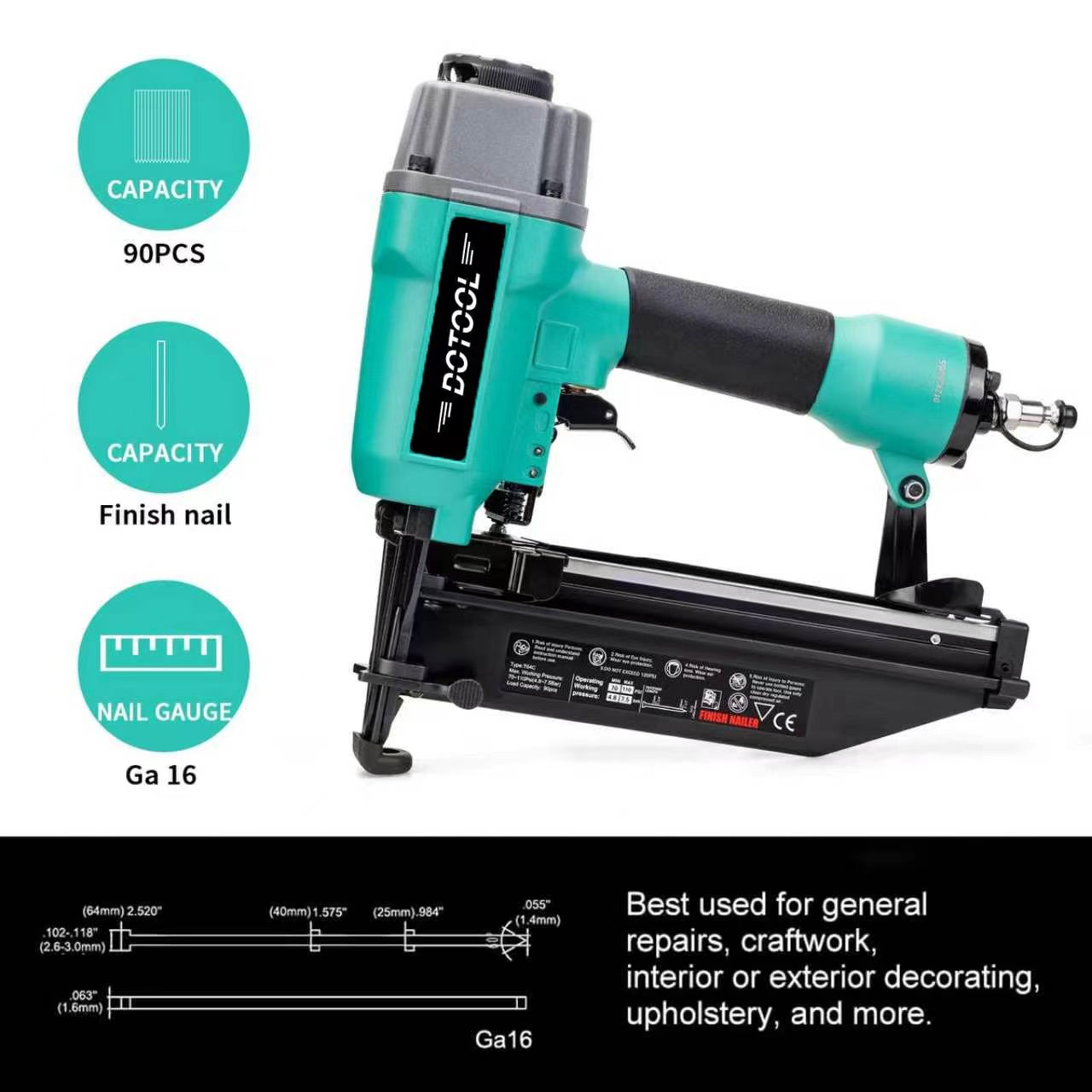 DOTOOL T64C pneumatic nail gun, pneumatic decorative nail gun, woodworking decoration Application Scenario