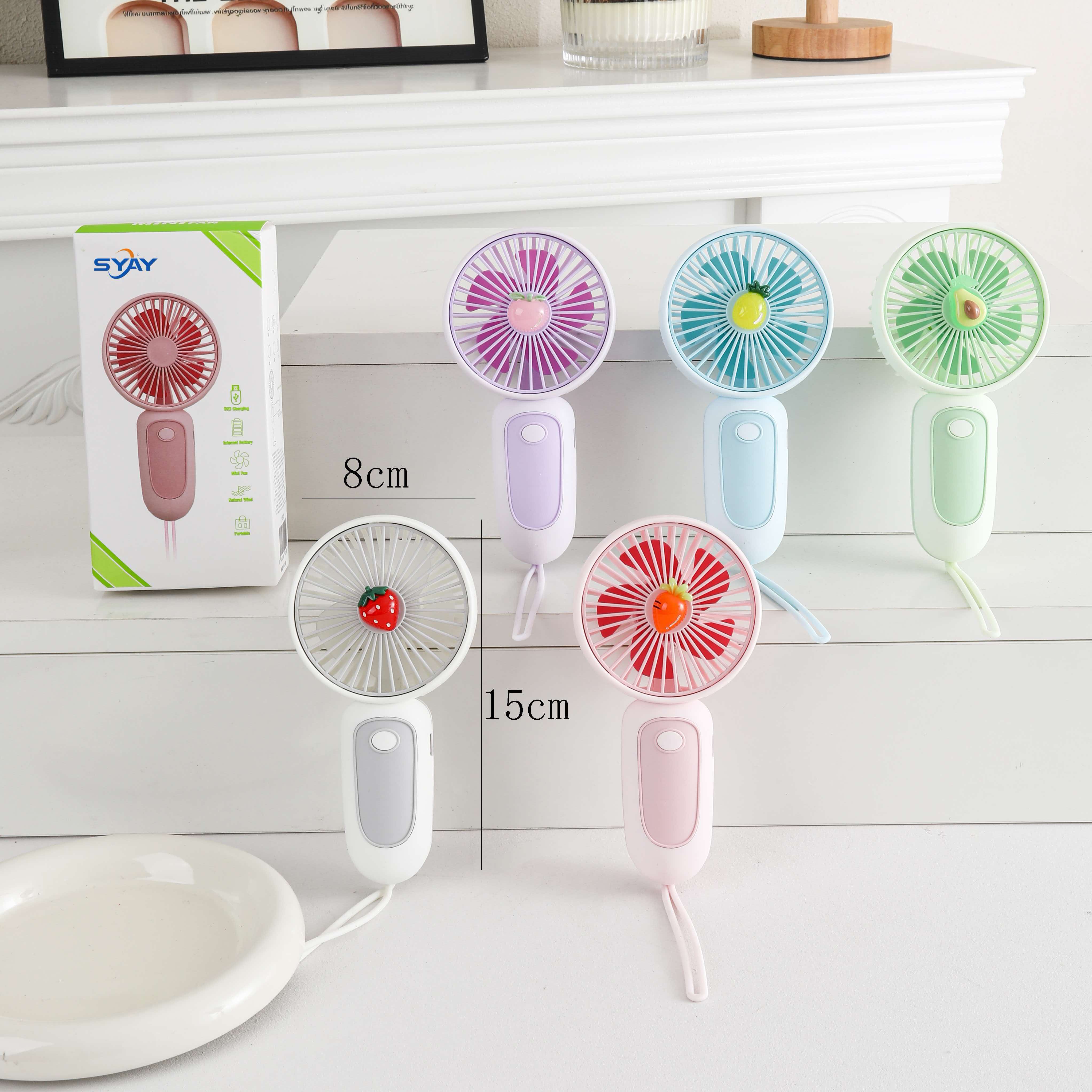 Colorful fruit-shaped handheld fan