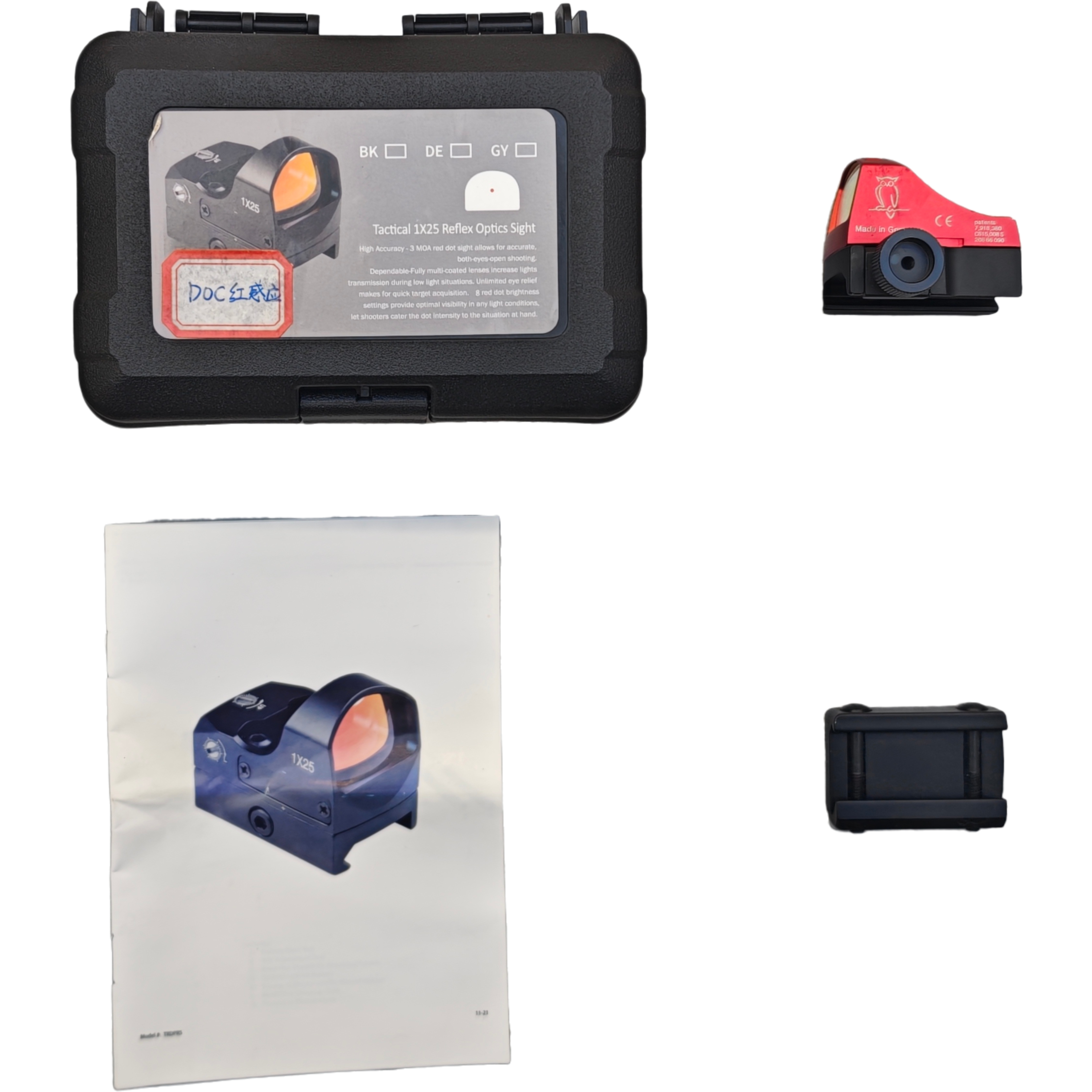 DOC micro red dot mirror 1X25 holograma red dot mira antisísmica a prueba de agua mira reflectante Item Picture