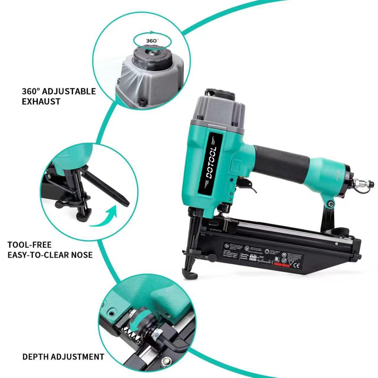 DOTOOL T64C pneumatic nail gun, pneumatic decorative nail gun, woodworking decoration Item Picture