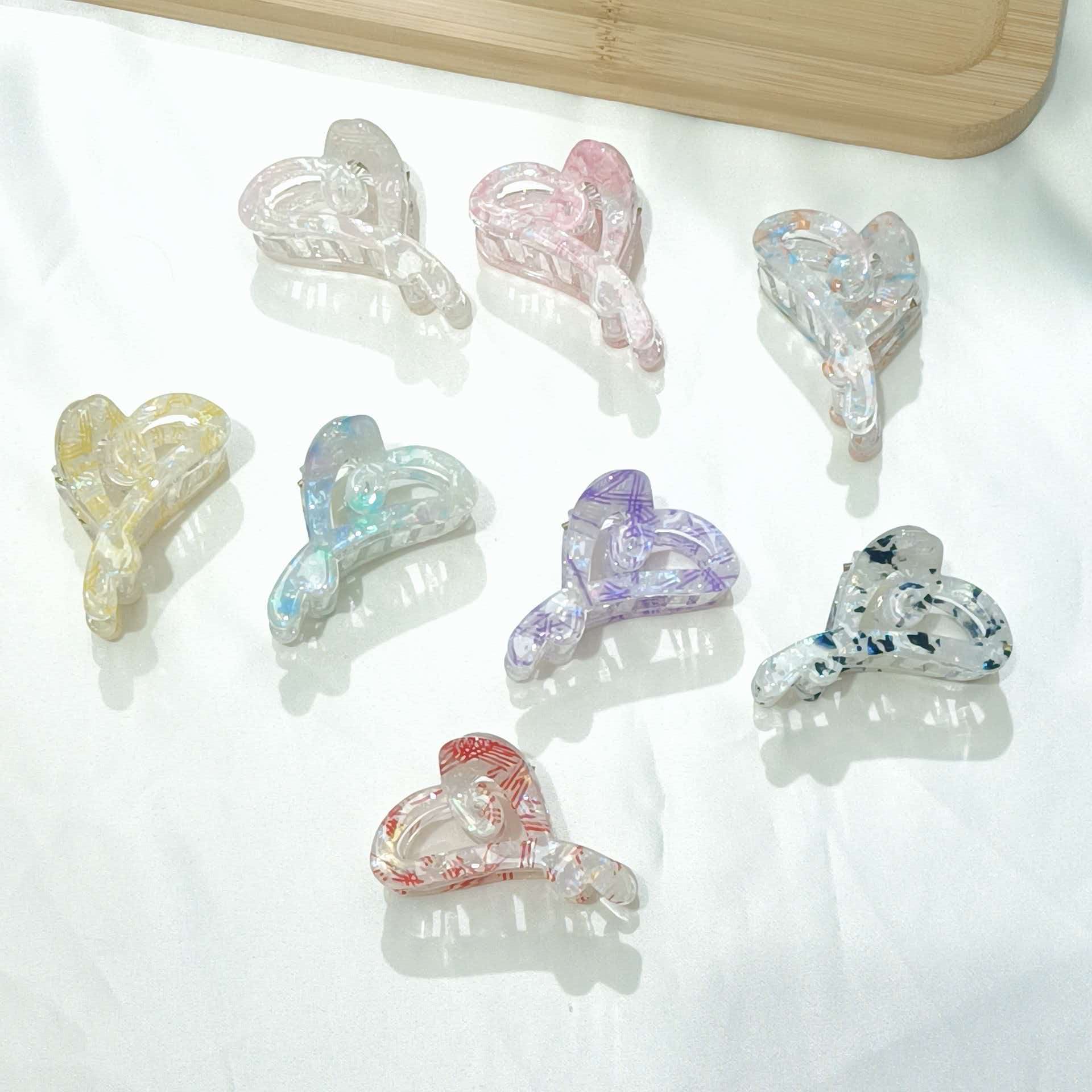 Small, transparent, bow, light luxury texture, versatile, back of the head, updo hair clip, shark clip