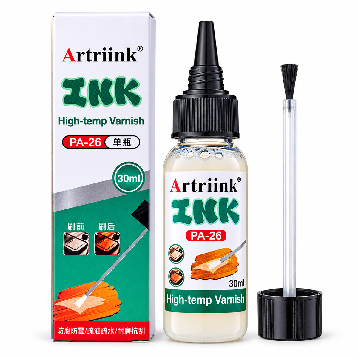 Shield PA26 Wood Transparent Protective Paint 30ml High-temperature Resistant Clear Varnish Ink Anti-corrosion and Anti-mold Wood Sealing Paint Ink Item Picture