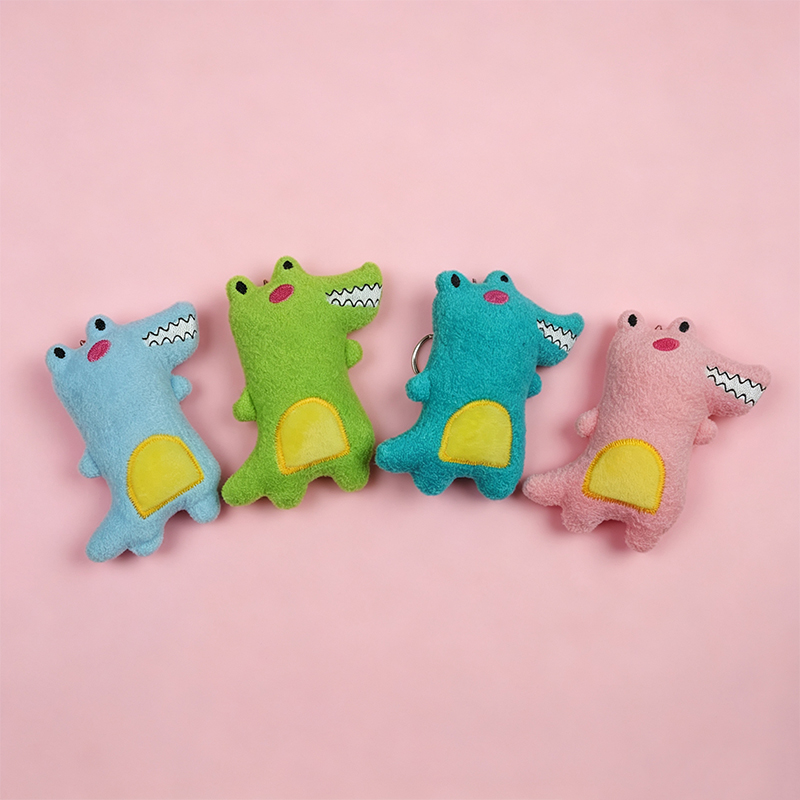 Cute big-eyed crocodile plush toy keychain, small pendant, mobile phone bag hanging decoration, doll, children's export, colorful plush crocodile keychain, Mother's Day gift, creative acrylic keychain accessory, fashionable and cute jewelry