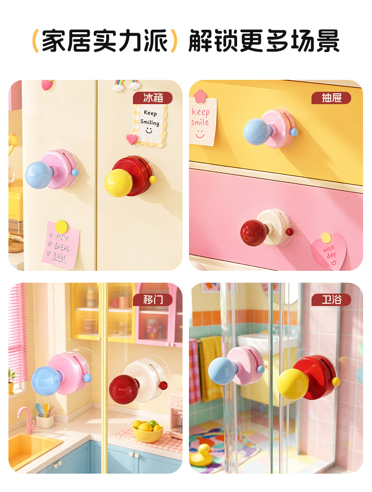 S44-Y1007 suction cup, kitchen cabinet door drawer handle, glass door handle, no need for drilling, toilet sliding handle detail image 10