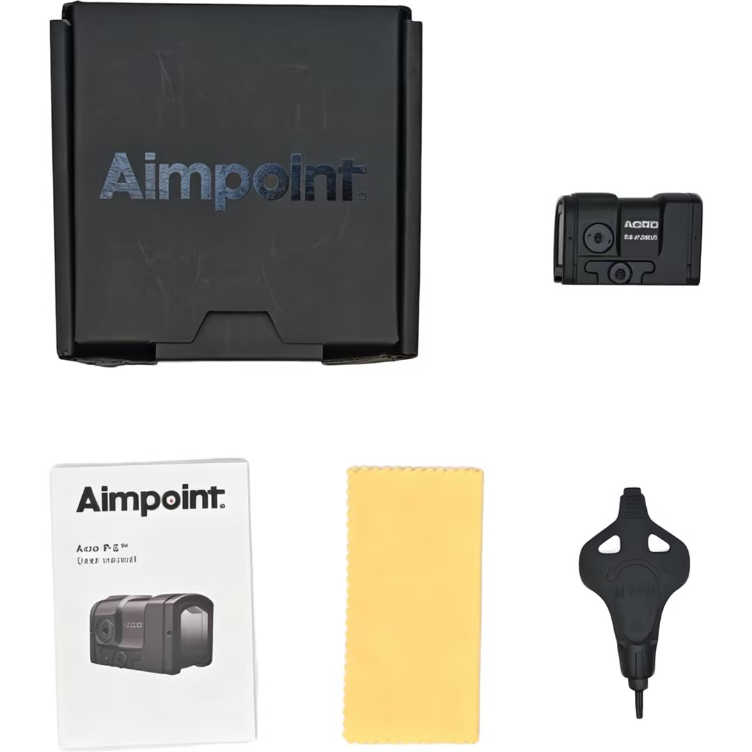 ACRO P2 Red Dot Sight Metal case Reflective Red Dot sight with storage box, instruction manual and lens cleaning cloth complete set Item Picture