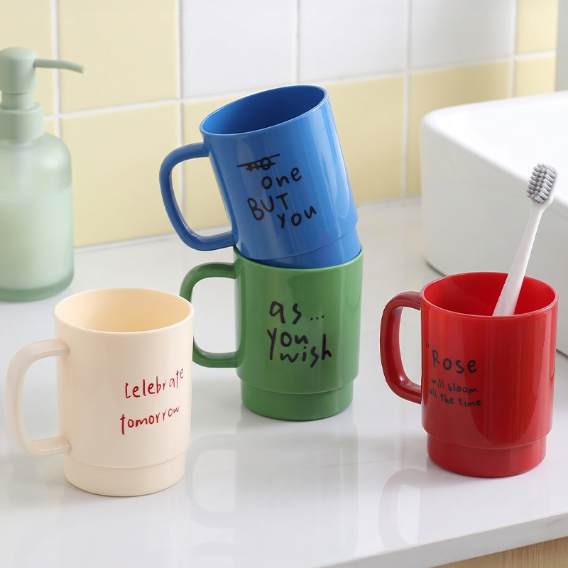 J76-9028 Creative Household Toothbrush Cup with high appearance Level, large capacity for brushing teeth, cute mouthwash cup, high-end plastic cup