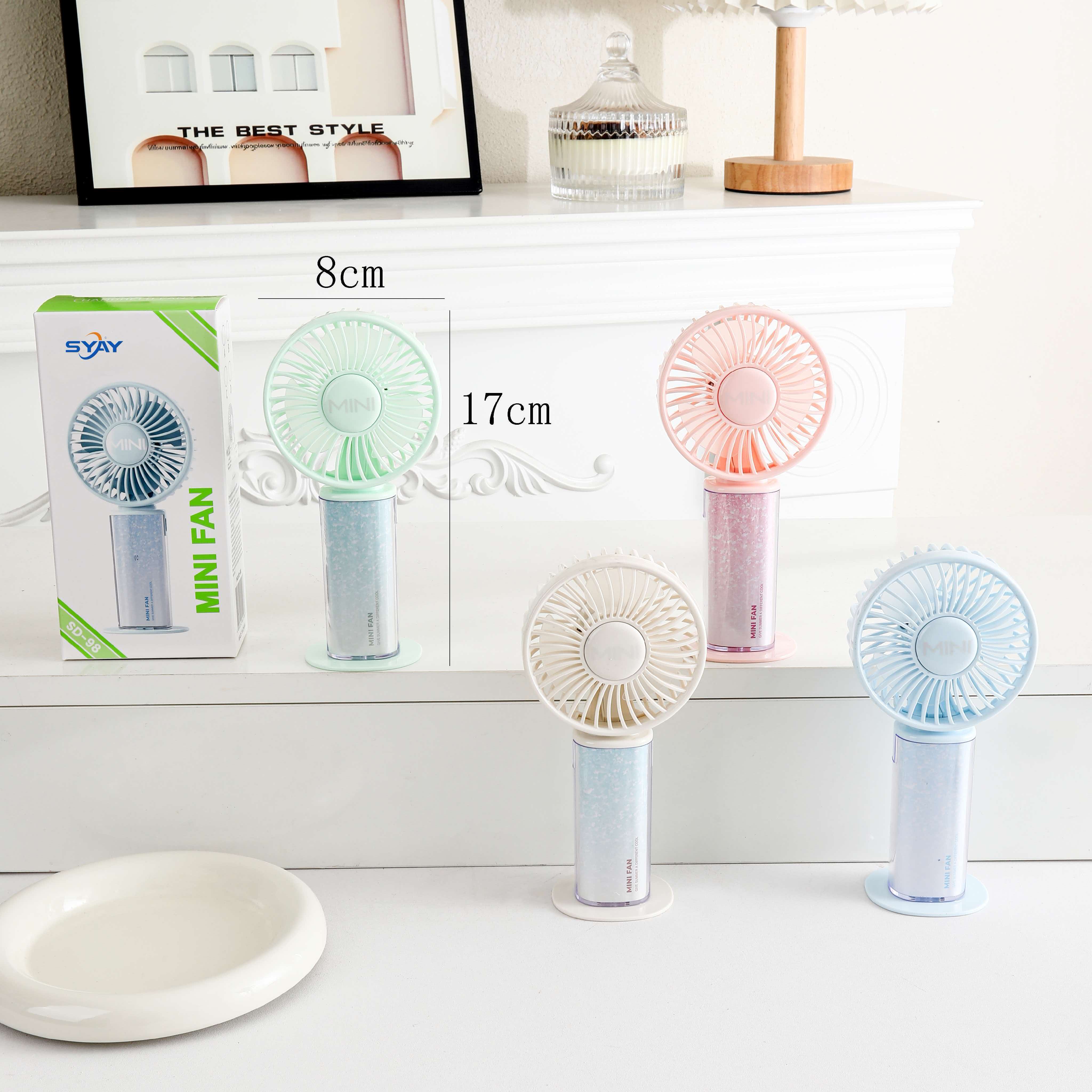 Portable mini handheld fan, cool, small, quiet and portable in summer