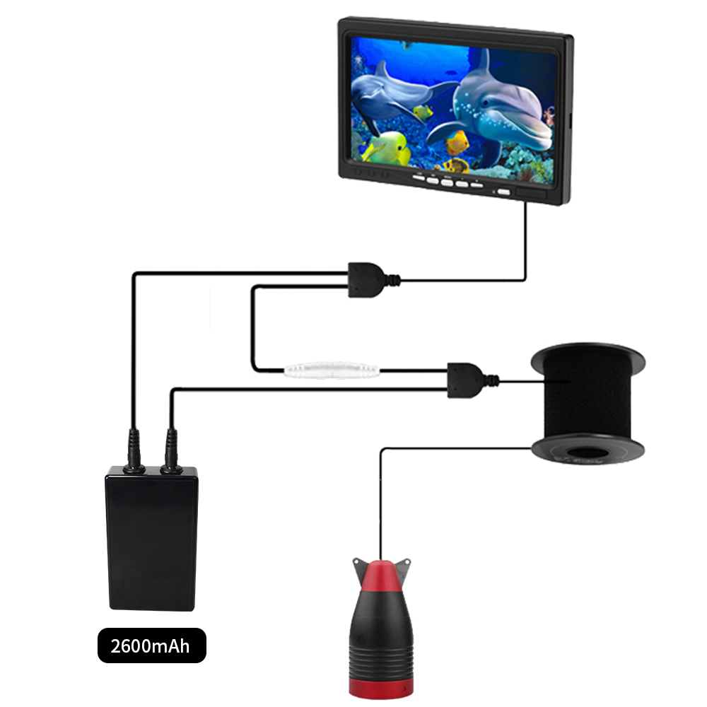 Fish finder display screen, camera, underwater high-definition night vision, sea fishing video, photography, visual fishing rod, camera complete set Specification image