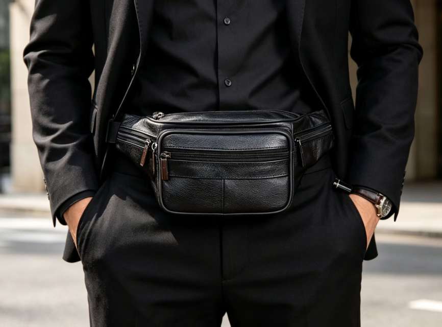 2025 fabricante de cuero multifuncional bolsa de cintura hombre ocio al aire libre deportes bolsa de viaje bolsa de montaña cintura crossbody body bolsa comercio exterior al por mayor y al por menor detail image 13