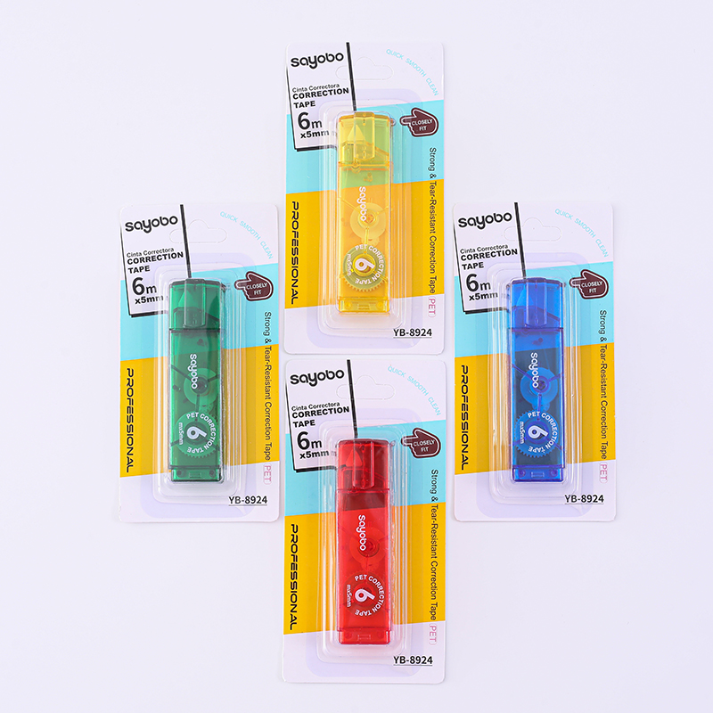 YB-8924 English version full-length 6-meter correction tape PET ultra-thin transparent Film Correction Tape