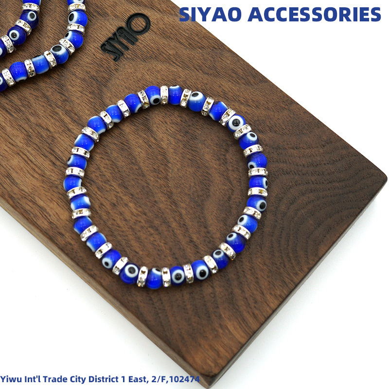 Turkish blue Eye glass diamond ring eye bead elastic thread bracelet Devil's Eye accessory SIYAOevileye Application Scenario