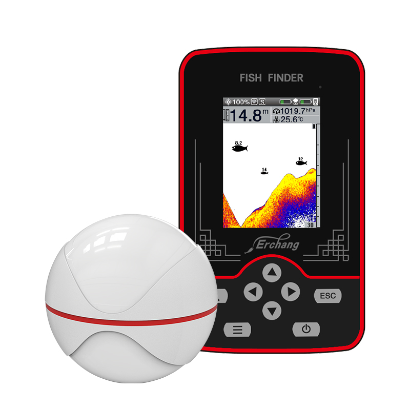 Wireless color screen intelligent fish detector, 3D intelligent visual high-definition sonar fish detector for fishing and sea fishing details Picture