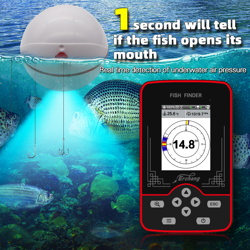 Wireless color screen intelligent fish detector, 3D intelligent visual high-definition sonar fish detector for fishing and sea fishing Application Scenario