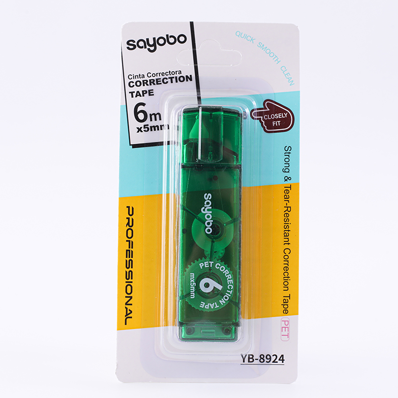 YB-8924 English version full-length 6-meter correction tape PET ultra-thin transparent Film Correction Tape Application Scenario