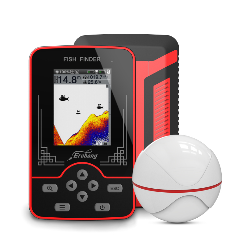 Wireless color screen intelligent fish detector, 3D intelligent visual high-definition sonar fish detector for fishing and sea fishing