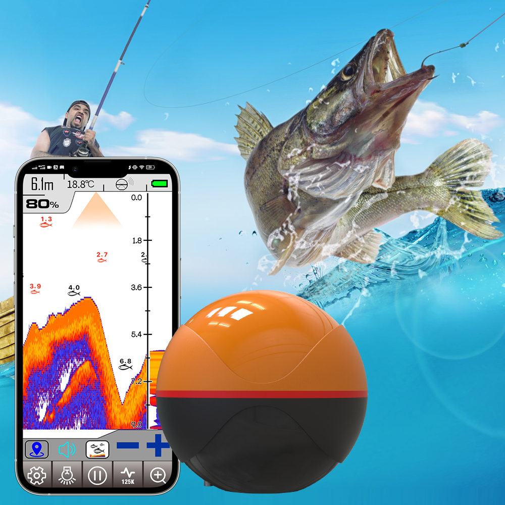 Dual-frequency intelligent fish detector, sonar fish detector, wireless WiFi, underwater high-definition smart phone, dual-frequency fishing gear