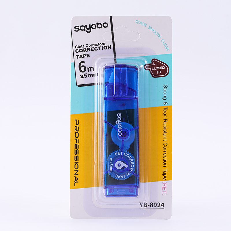 YB-8924 English version full-length 6-meter correction tape PET ultra-thin transparent Film Correction Tape Item Picture