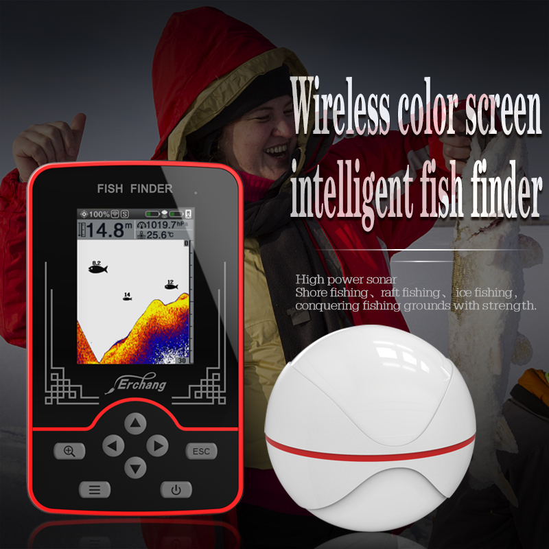Wireless color screen intelligent fish detector, 3D intelligent visual high-definition sonar fish detector for fishing and sea fishing Specification image