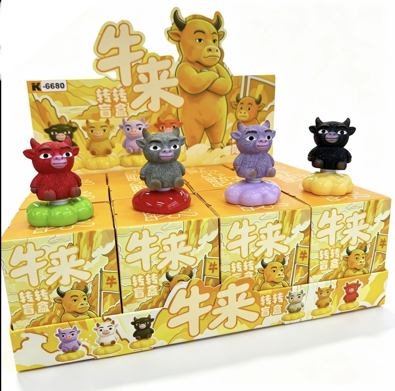 Niu Lai Colorful cow-shaped trendy blind box toys, blind bag boxes, fun collectibles, trendy toys, gifts and ornaments Item Picture