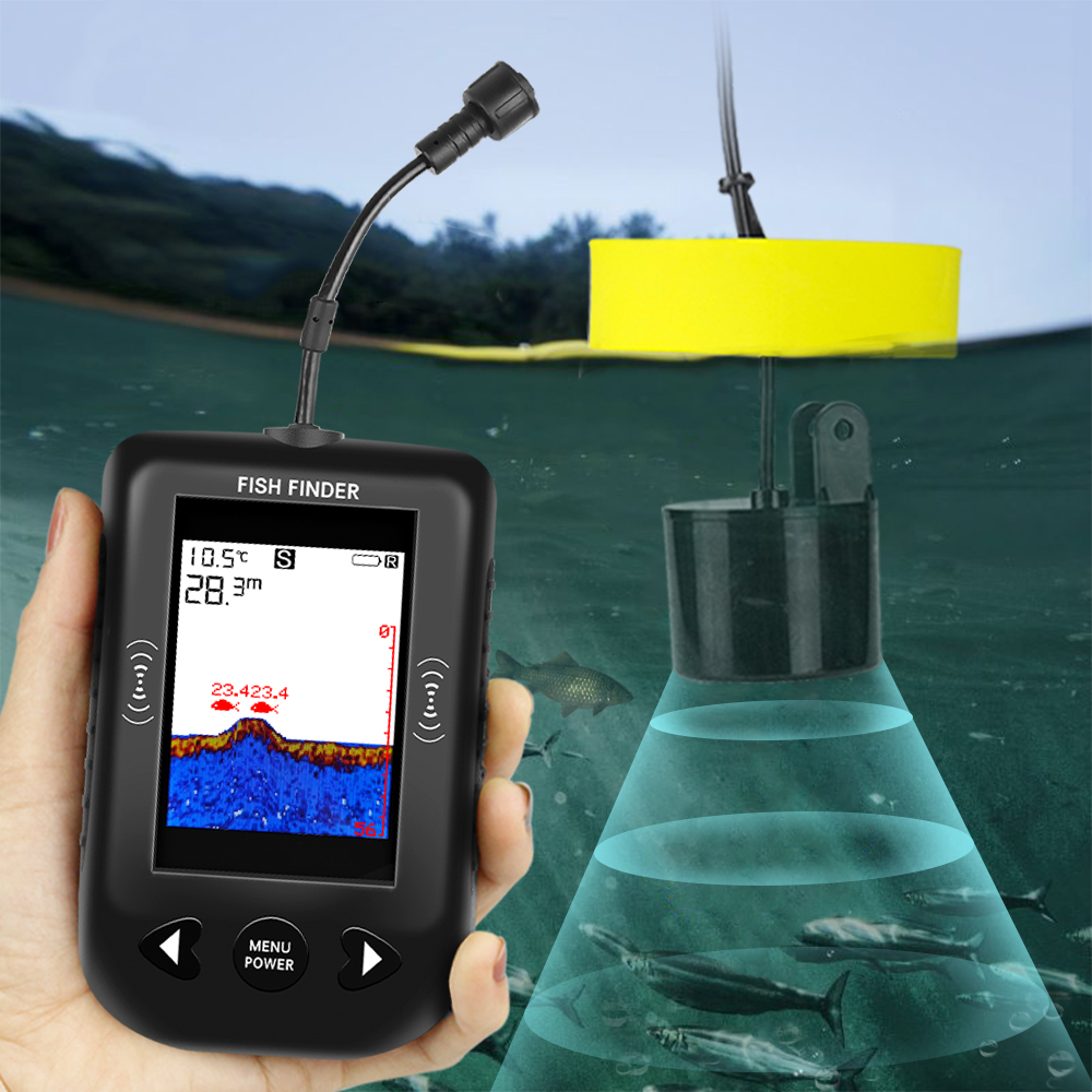 Sonar fish detector, intelligent night fishing, color high-definition wired ultrasonic detector, sea fishing tool Application Scenario