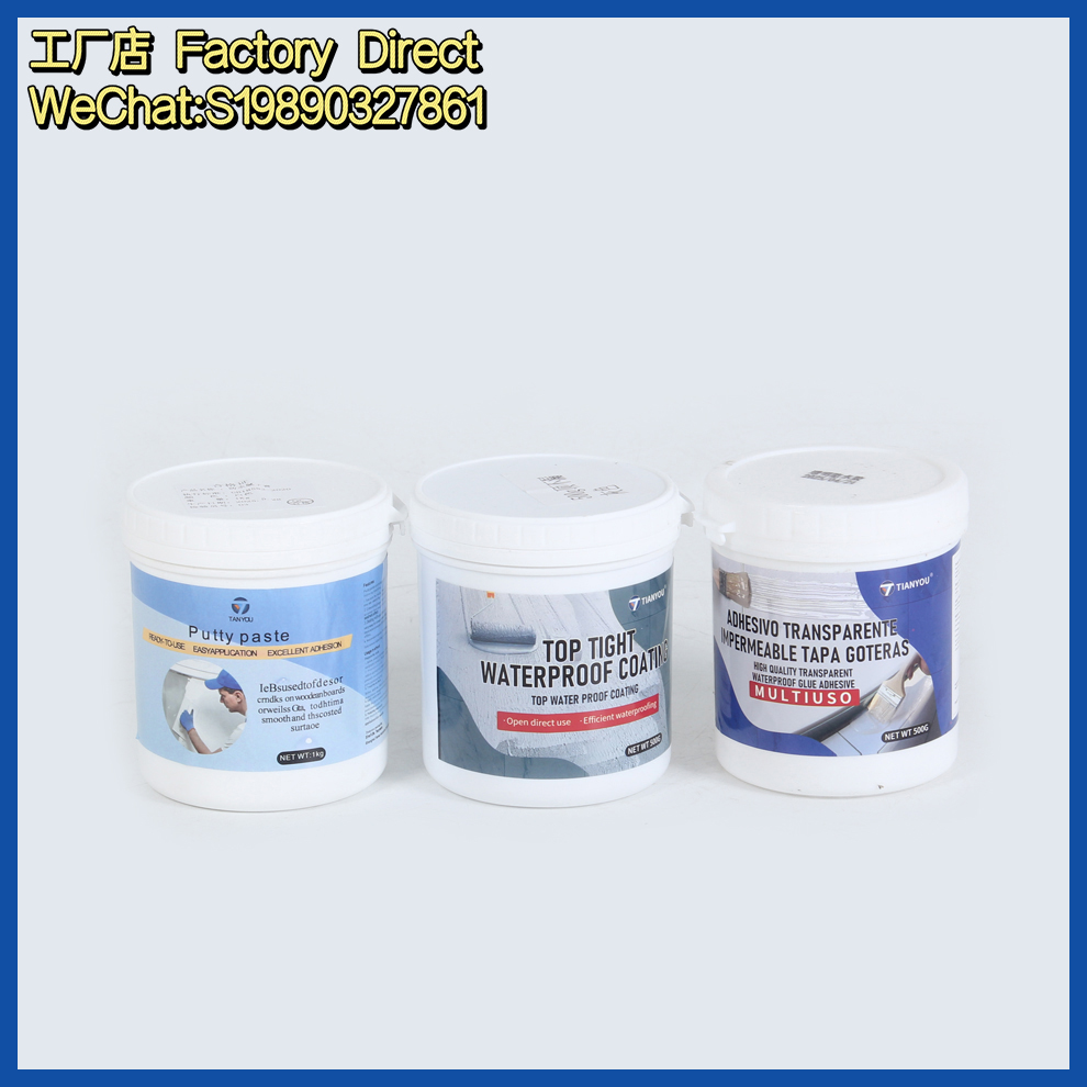 Exterior wall, roof, window sill transparent waterproof adhesive, wall seepage and leakage repair waterproof adhesive factory direct sales, bucket waterproof adhesive