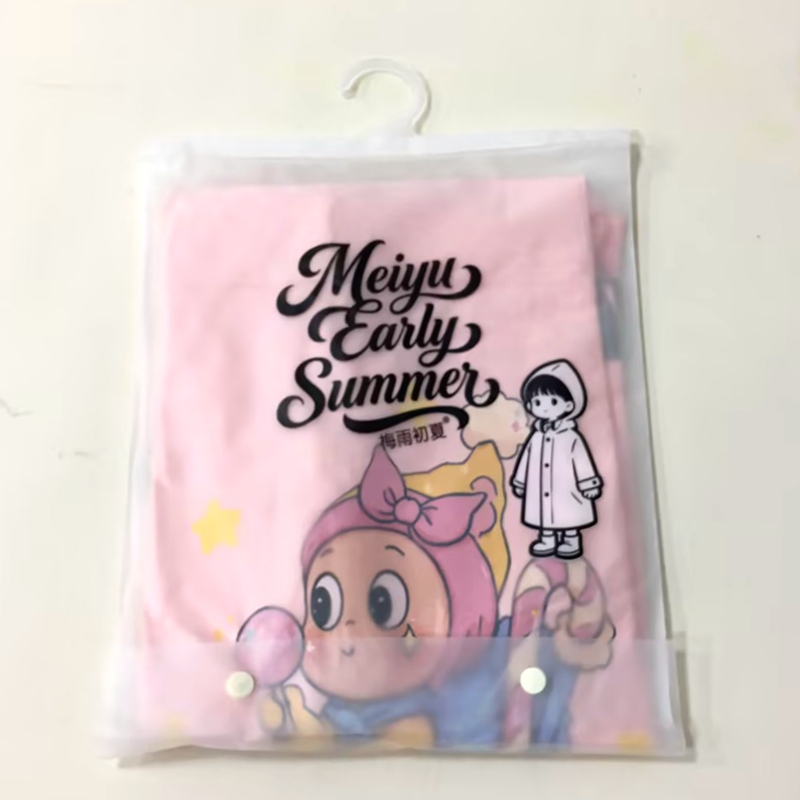 Li Wang Wholesale New cartoon printed children's raincoats with brim zippers and outdoor travel raincoats