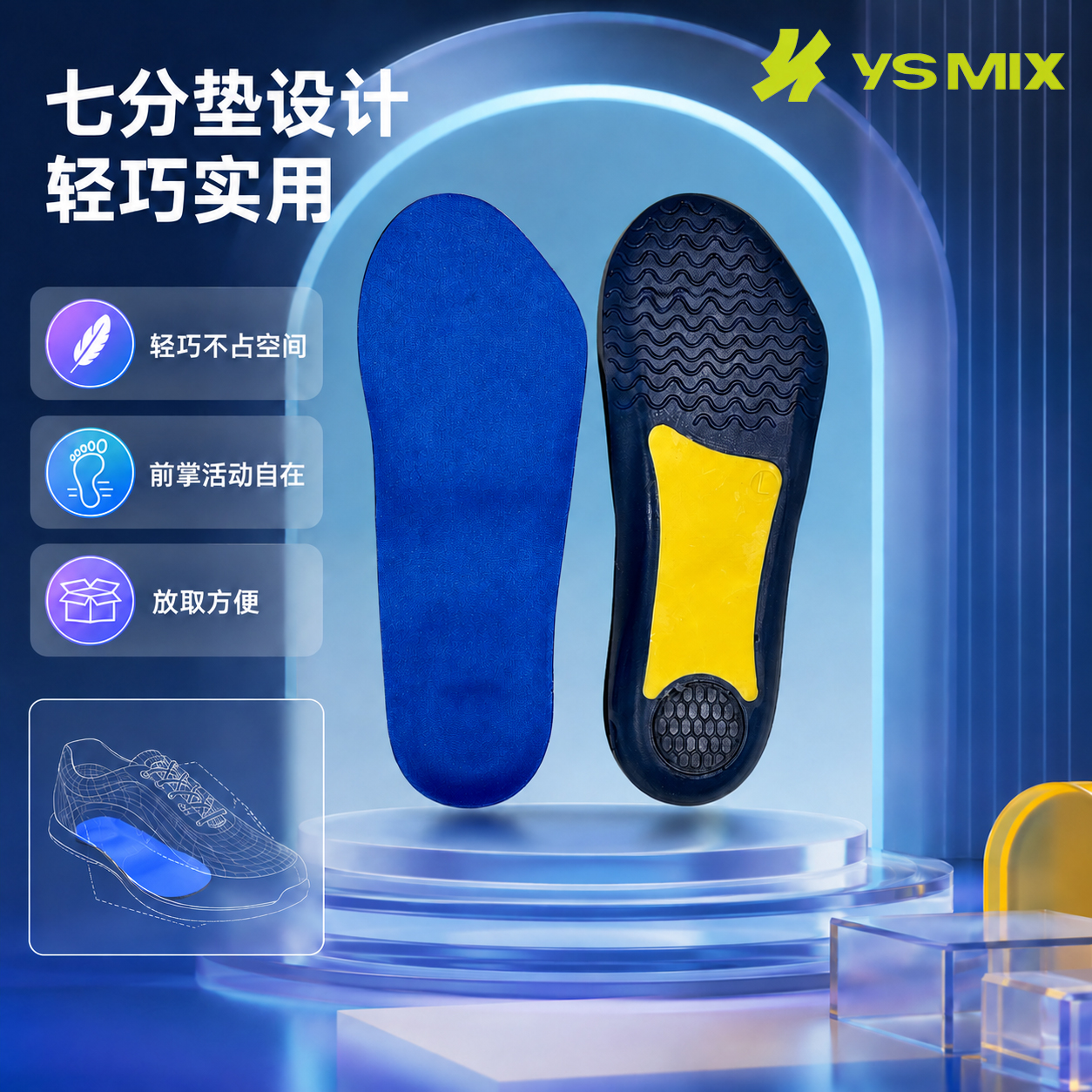 Seven-part arch support insole details Picture