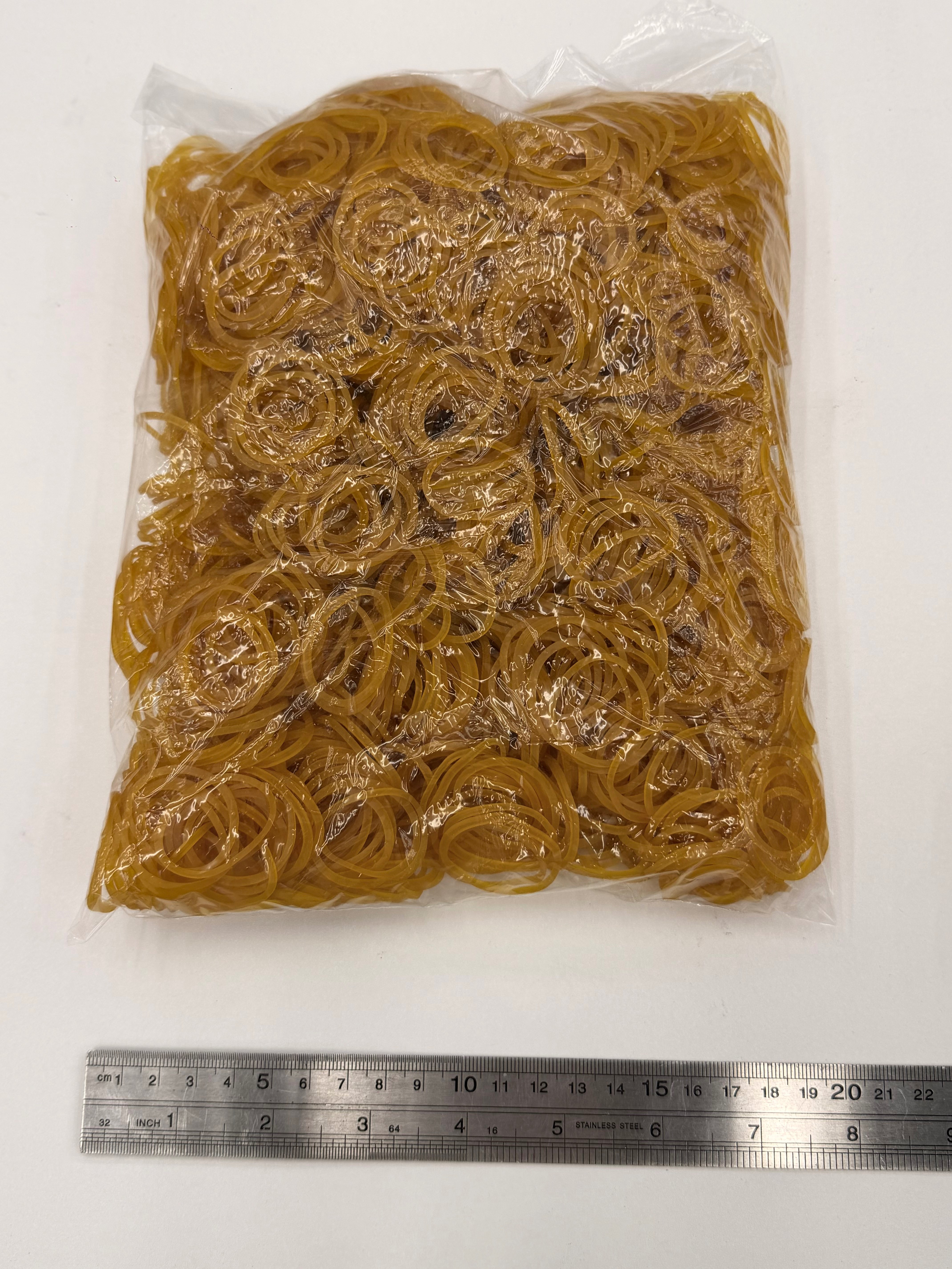 国产2.5cm多用途捆扎绳透明塑料袋装黄色橡皮筋耐用实用包装30kg