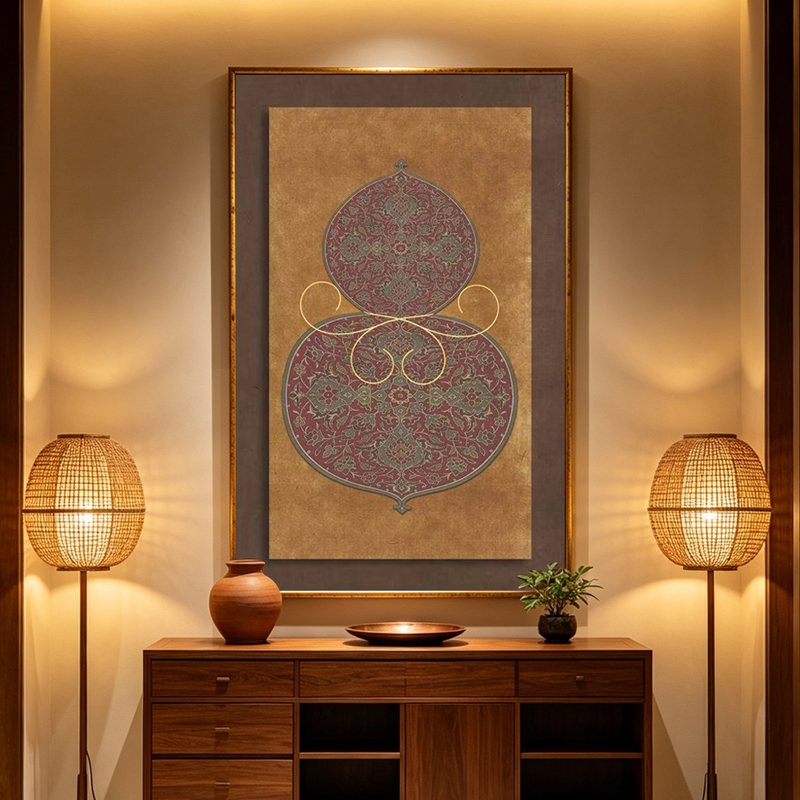 Southeast Asian-style gourd digital printing decorative wall painting, suitable for entrances and foyers, with an eco-friendly frame Item Picture