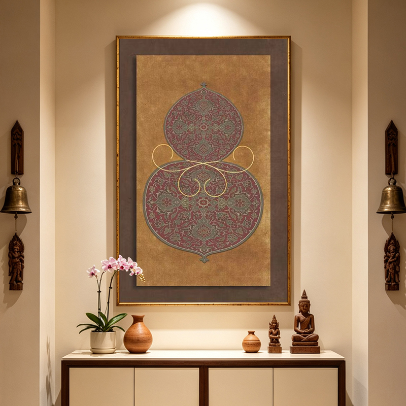 Southeast Asian-style gourd digital printing decorative wall painting, suitable for entrances and foyers, with an eco-friendly frame details Picture