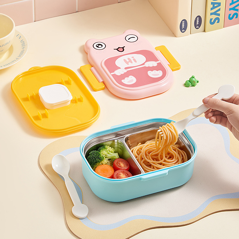 M04-6522 Frog Children's 304 Stainless Steel Lunch Box, Primary School student compartments Bento Box, Kindergarten detail image 7
