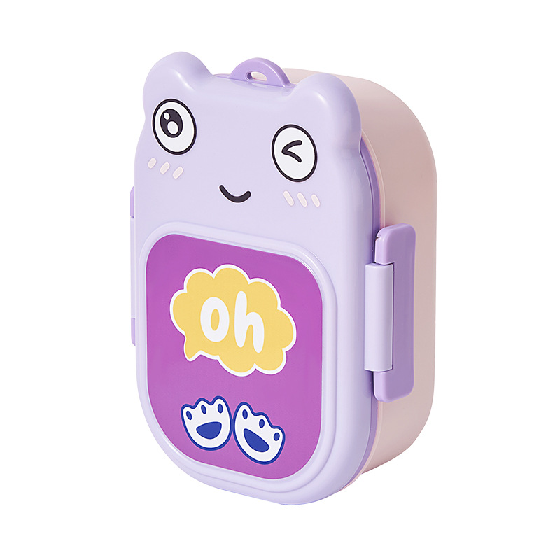M04-6522 Frog Children's 304 Stainless Steel Lunch Box, Primary School student compartments Bento Box, Kindergarten details Picture