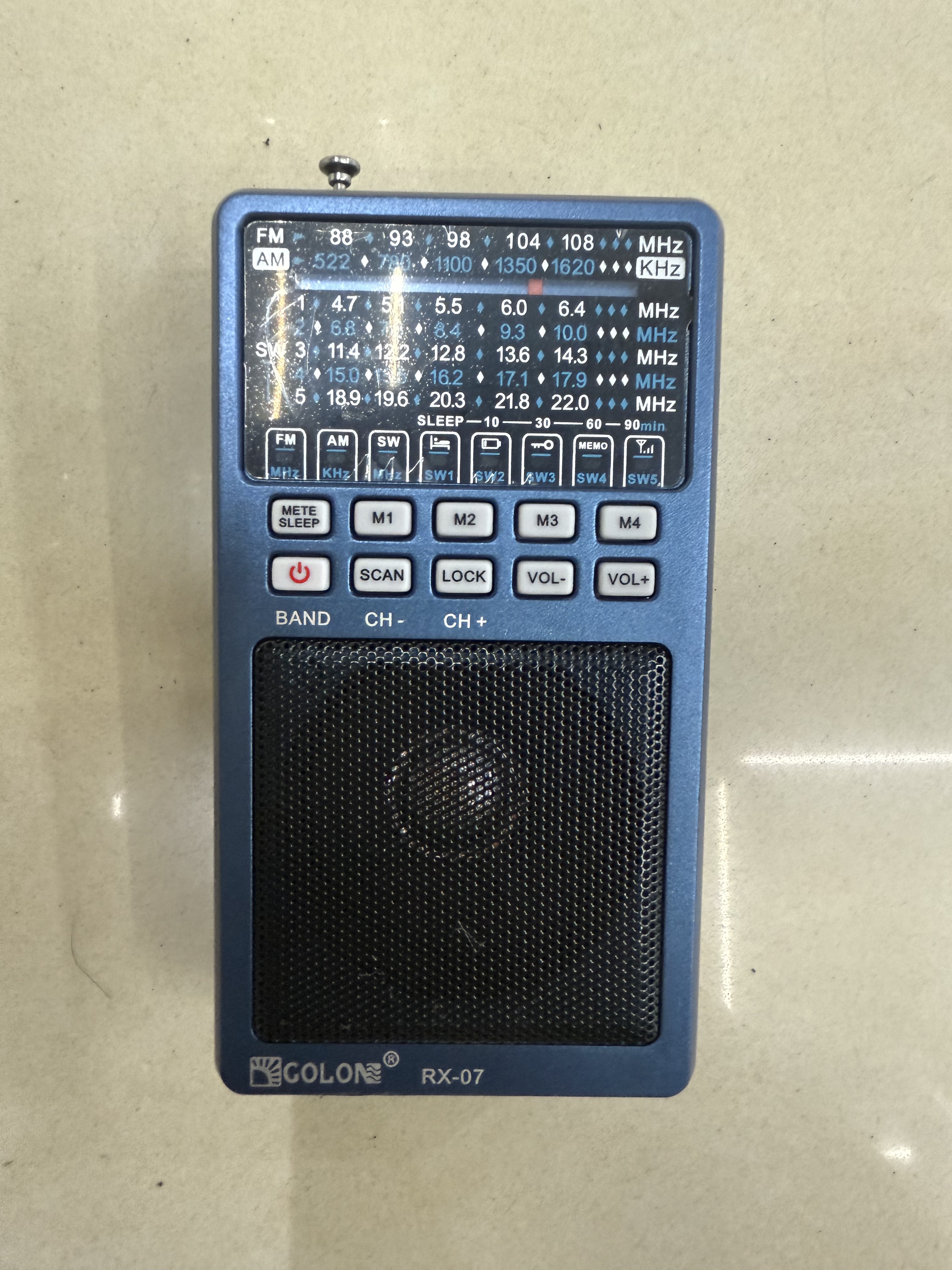 The new models of radios, RX-07, RX-08 and RX-09, feature a classic metallic texture and multi-band design. They are compact and portable, suitable for playing music and are ideal for the elderly Specification image