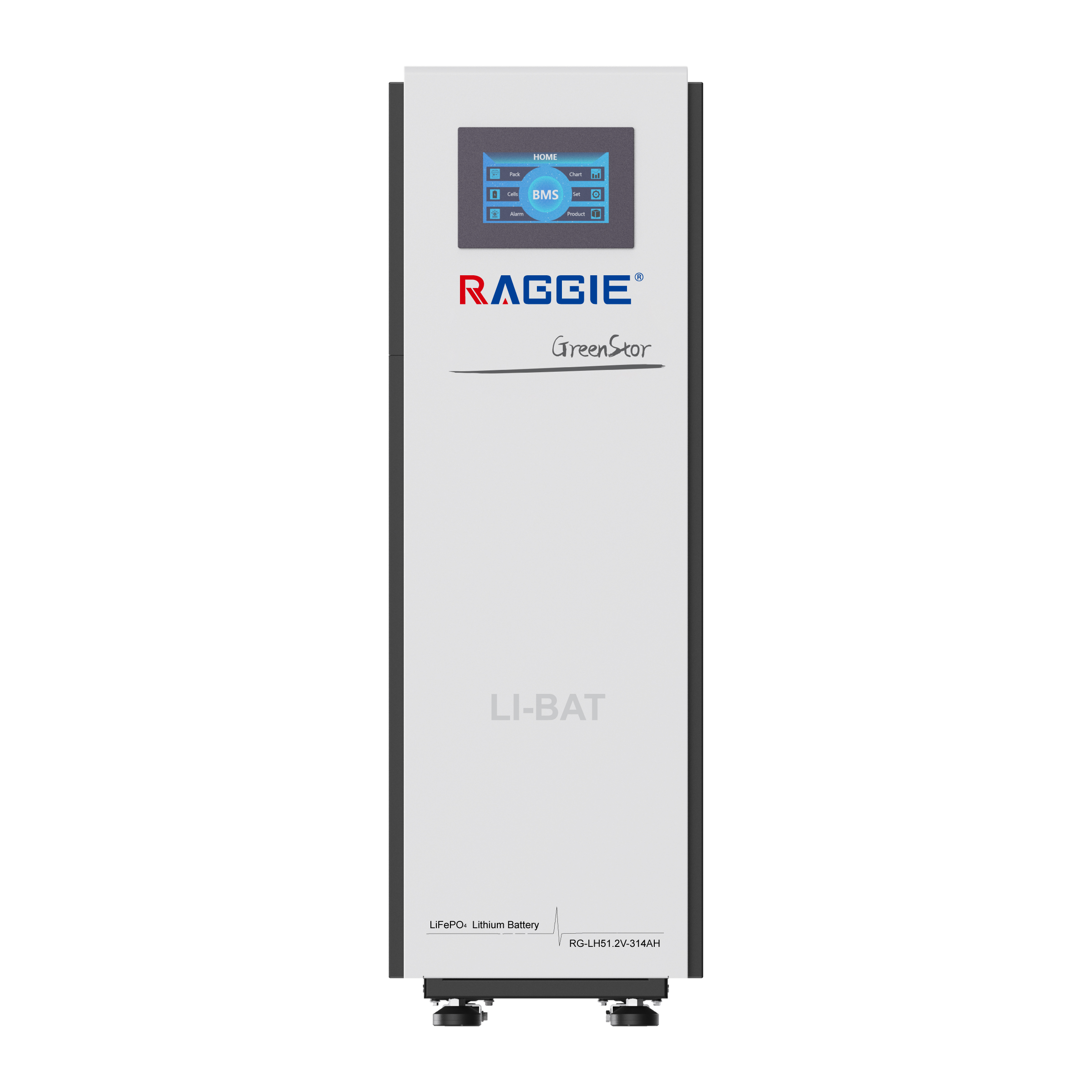 RAGGIE vertical lithium iron phosphate energy storage battery 51.2V 16kwh intelligent BMS touch screen can be connected in parallel with IP55 household and commercial energy storage lithium batteries