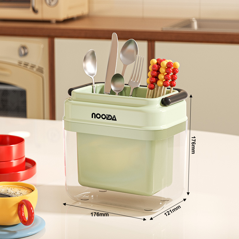 N22-937 Chopstick storage box for home kitchen high-end new style 筷笼 Draining chopstick holder spoon meal storage box chopsticks Specification image