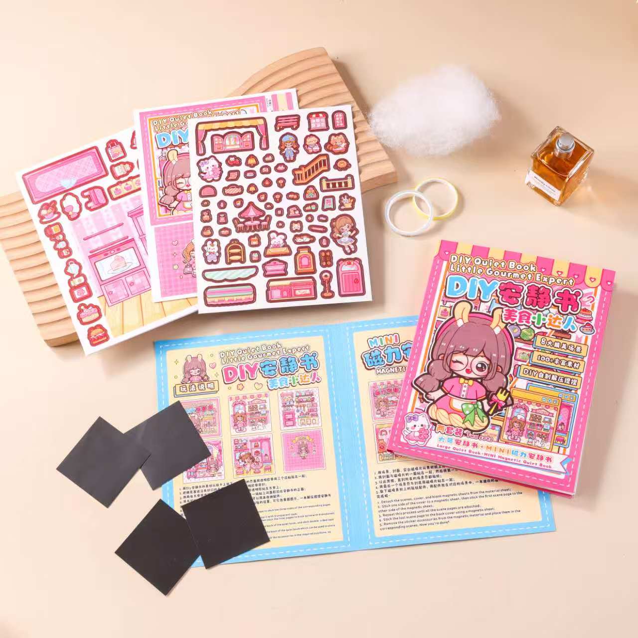 Cartoon house scene arrangement, quiet book magnetic quiet book diy fun planner scene stickers decoration diy stickers Specification image