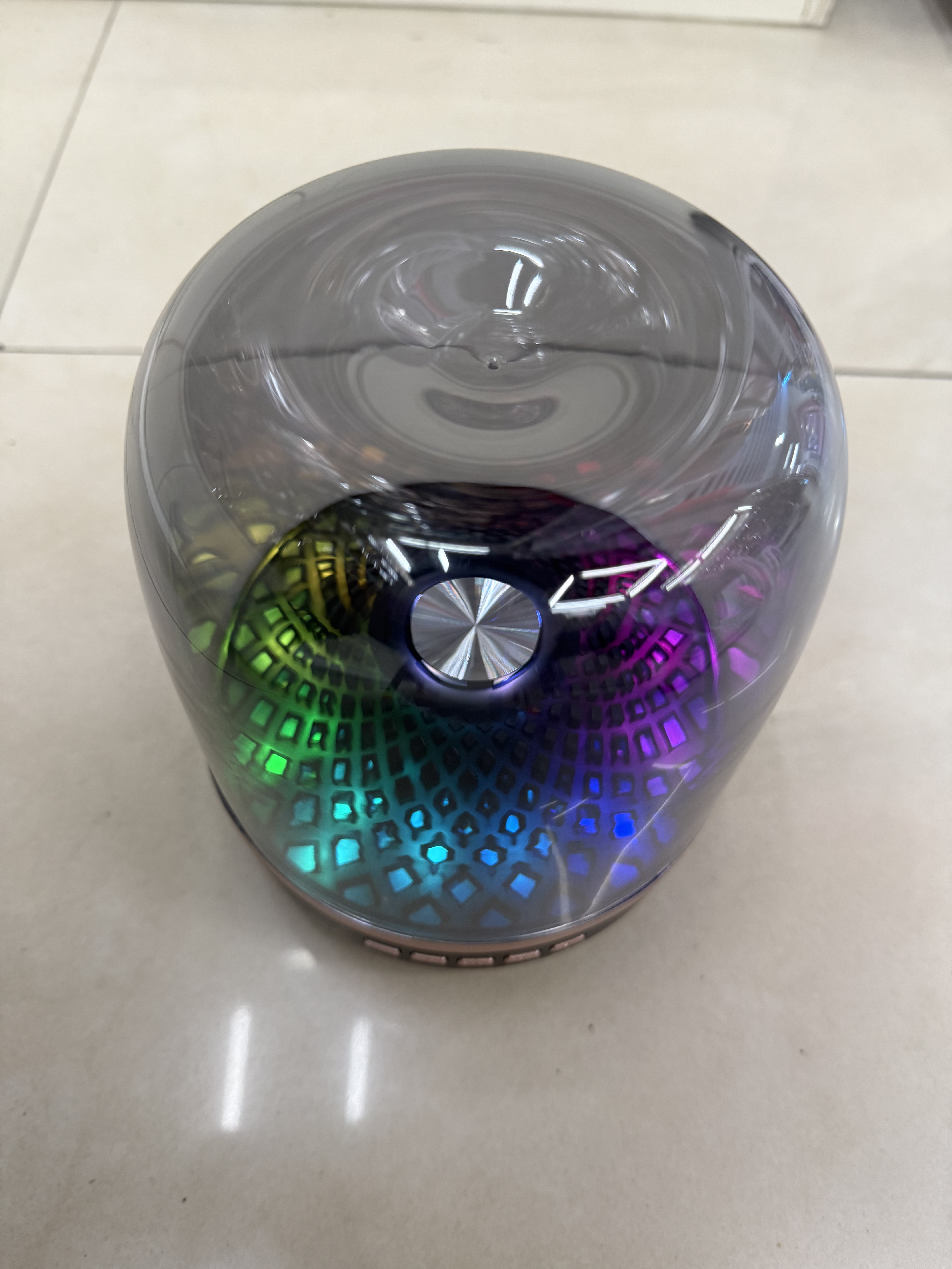 GLASS5 Bluetooth speaker, Black gold glass subwoofer, wireless with color light, KTV outdoor desktop, car decoration, high-quality 3D surround sound, TWS home audio system, RGB ambient light effect details Picture