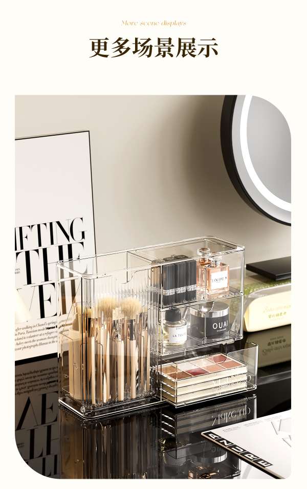 J192-JLG2504101 Cosmetics Storage Box, Grooming Desk Organizing Box, Lipstick and Perfume Compartment Box detail image 4
