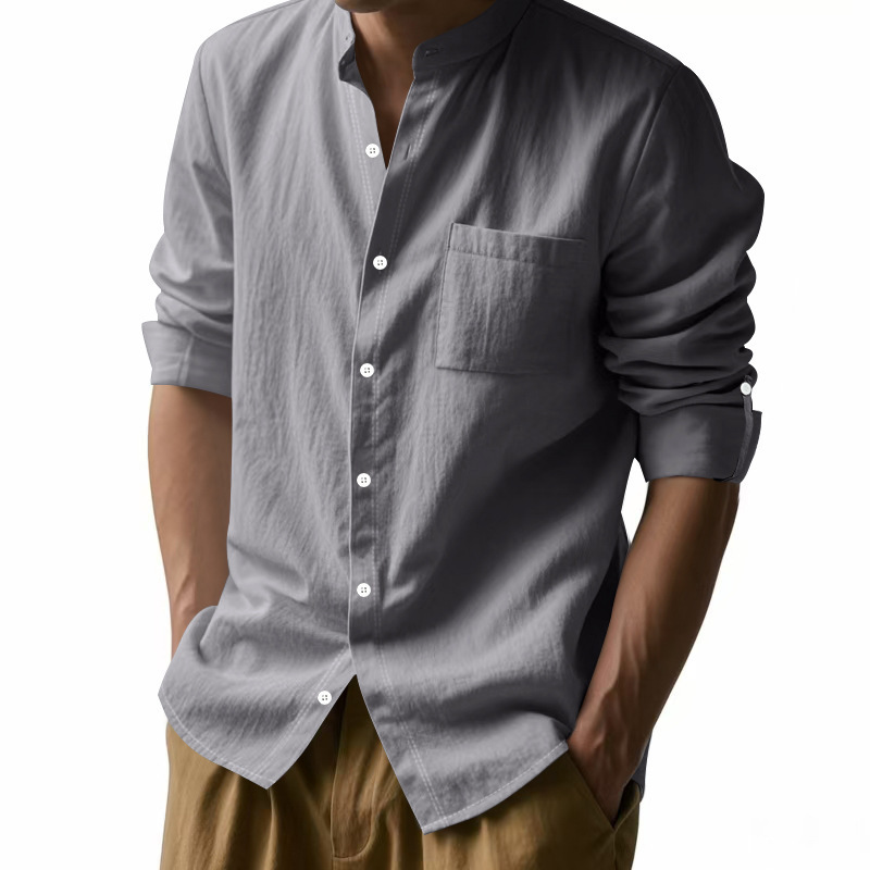 2026 amazon crossover hombre waffle pequeño traje cuello cardigan de un solo botón doble bolsillo de negocios casual manga larga camisa de abrigo camisa de hombre camisa de color sólido camisa de hombre manga larga camisa casual de hombre manga corta versión coreana Item Picture