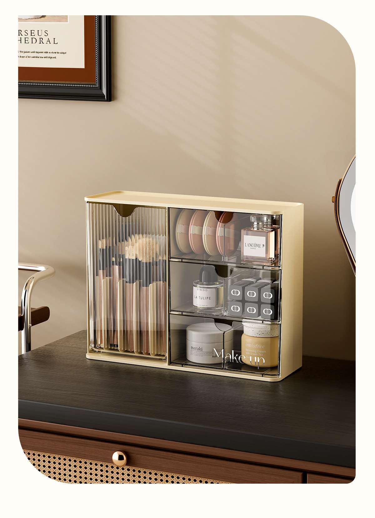 J192-JLG2504101 Cosmetics Storage Box, Grooming Desk Organizing Box, Lipstick and Perfume Compartment Box detail image 7